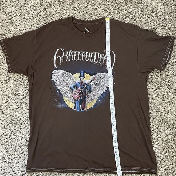 Life Clothing Co. GRATEFUL DEAD Brown Winged Skeleton Band T Shirt Distressed L - Picture 9 of 9